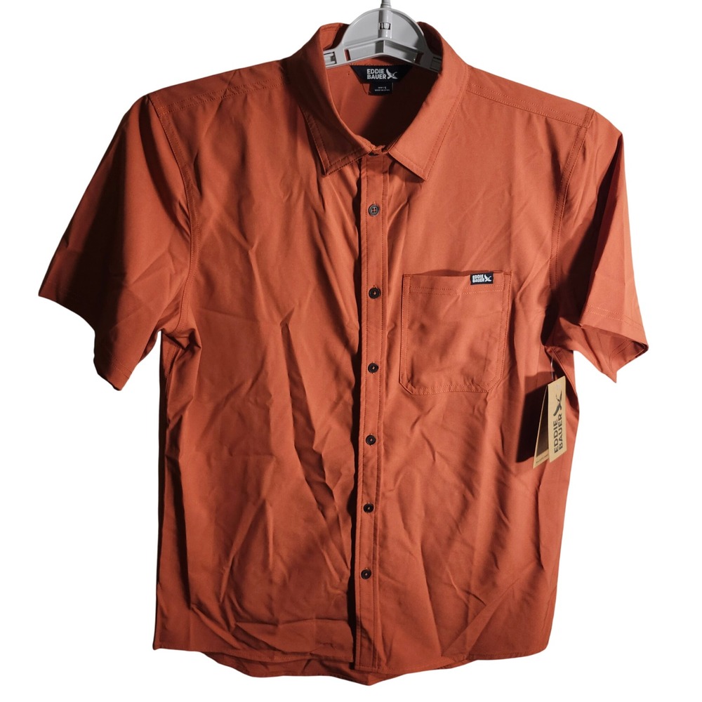 Eddie Bauer Mens Bruschetta Shirt Short Sleeve Button Up Casual Small